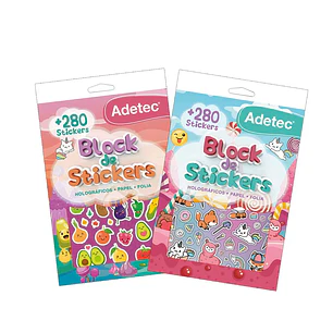 Adetec – Block de Stickers Kawaii Figuras Infantiles +280 Stickers