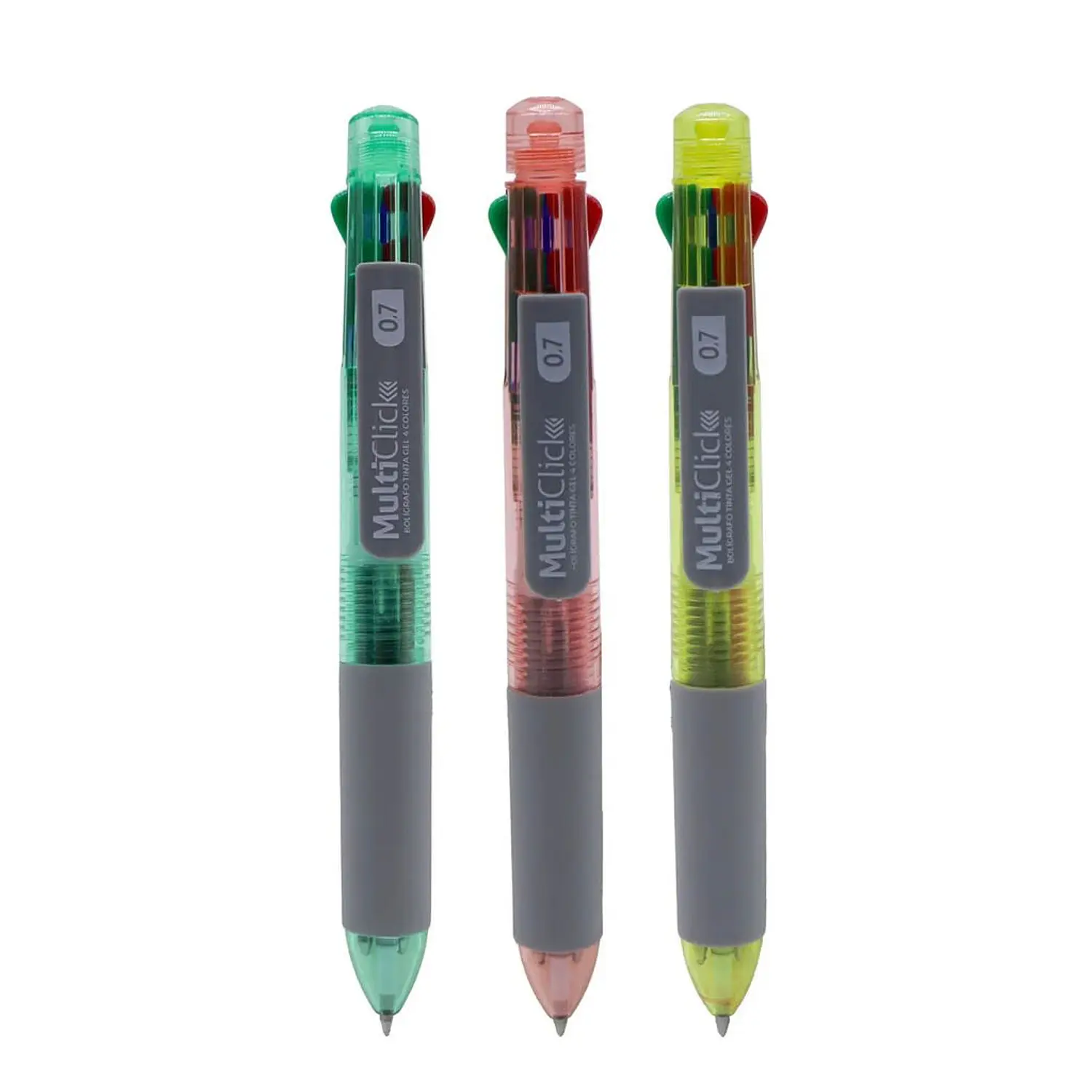 Adetec – Bolígrafo Tinta Gel 4 Colores Multiclick