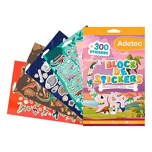 Adetec – Block de Stickers Dinosaurios 
