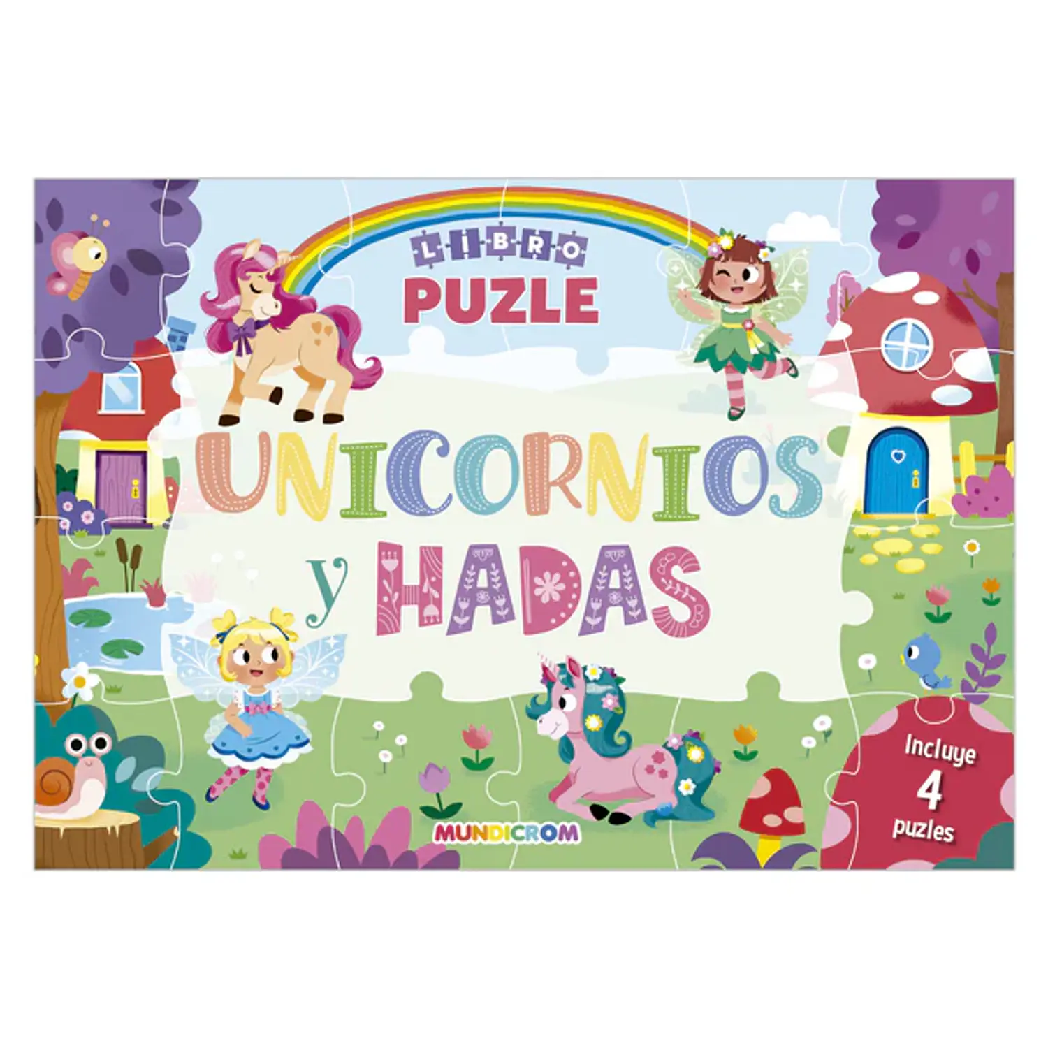 Mundicrom – Libro Puzzle Unicornios y Hadas 4 Puzzles + Cuento Infantil 1
