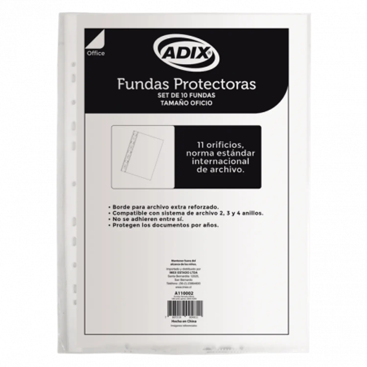 Adix – Fundas Plásticas Oficio 100 Unidades