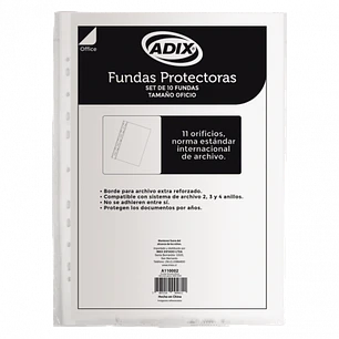 Adix – Fundas Plásticas Oficio 100 Unidades