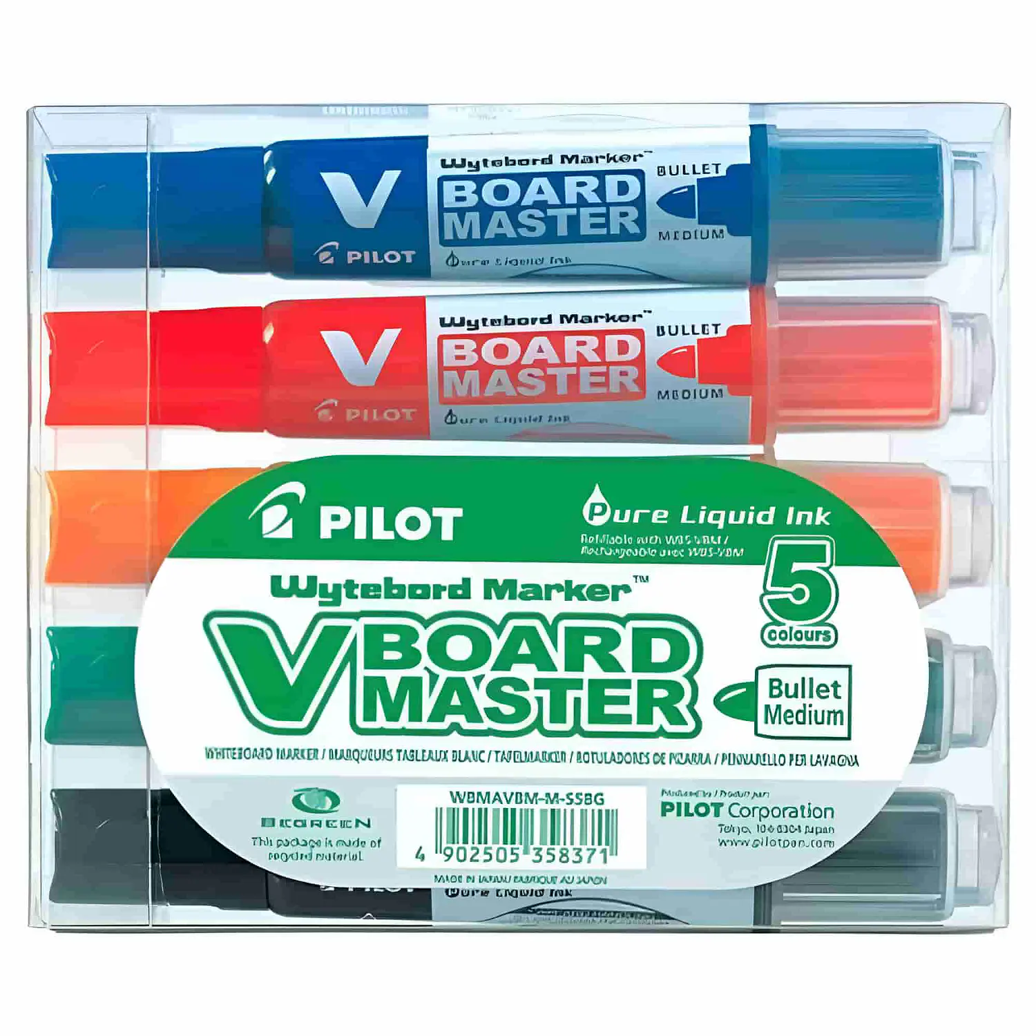 Pilot – Set 5 Marcadores de Pizarra V Board Master Recargables Punta Bala 1