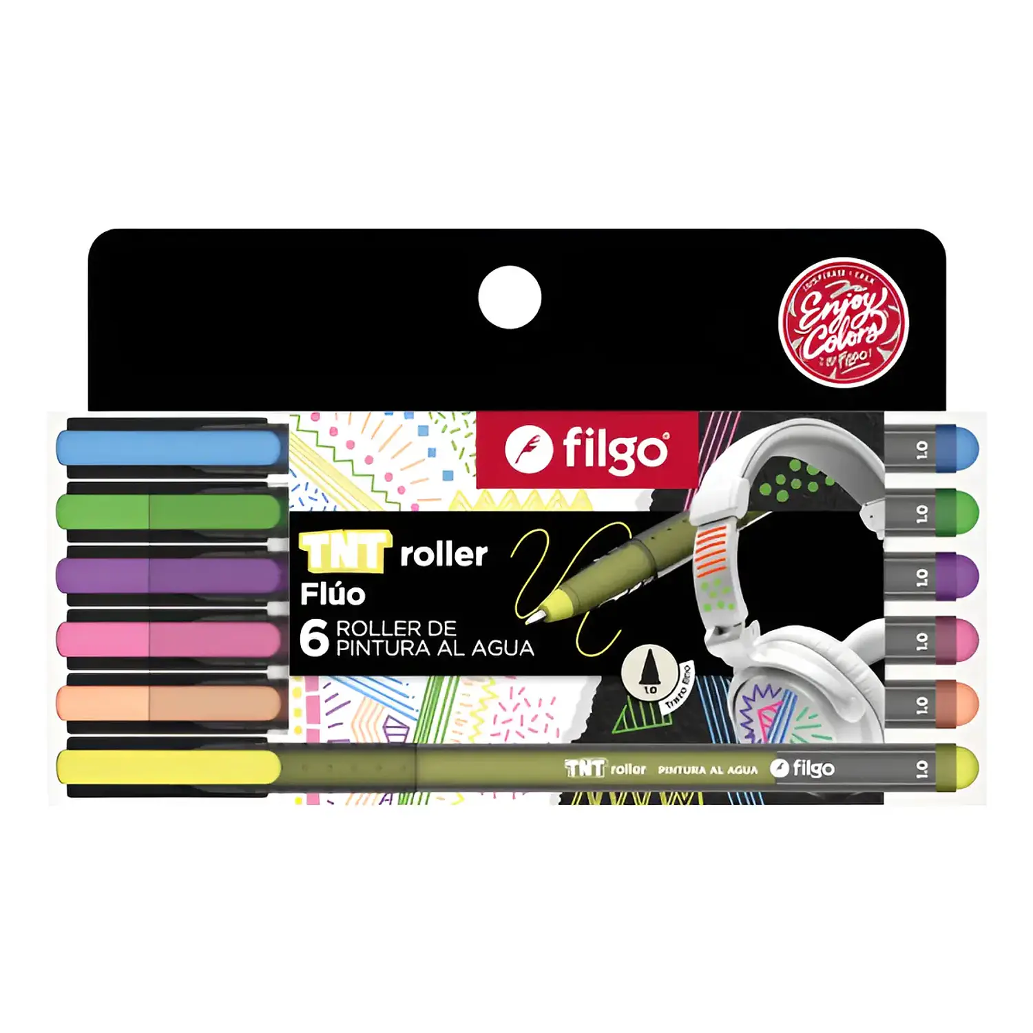 Filgo – TNT Roller Fluo Pintura al Agua x 6 Colores