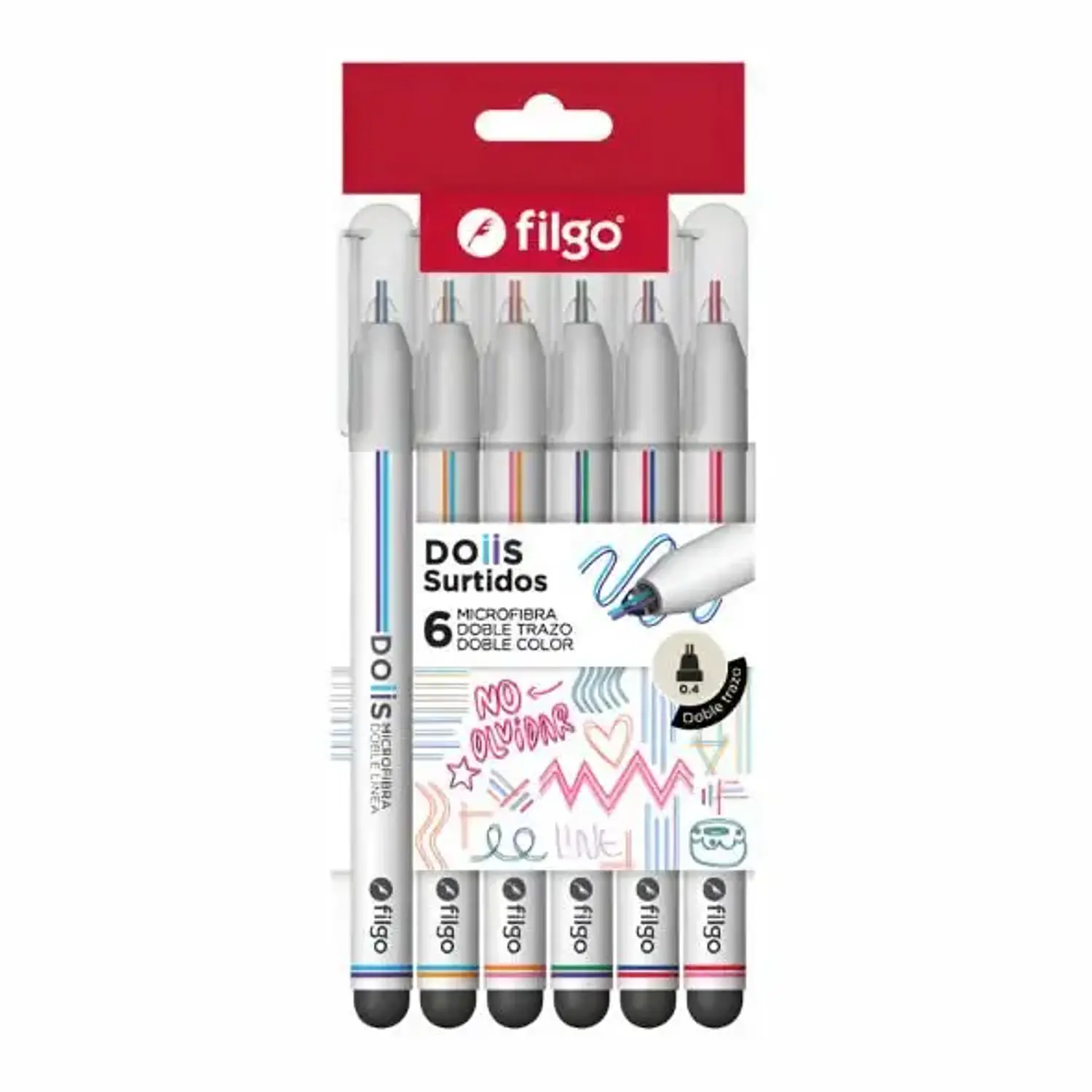 Filgo – Doiis Microfibra Doble Línea x 6 Colores