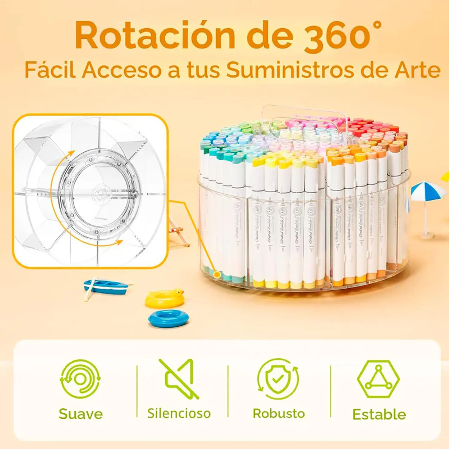 Ohuhu - Organizador Acrílico Giratorio - Para 178 Marcadores – 5
