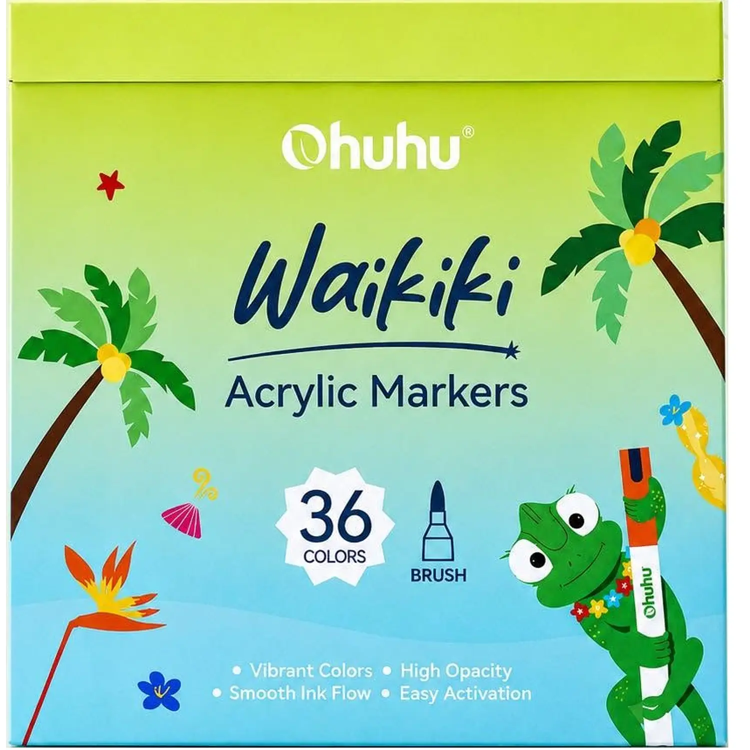Ohuhu – Set 36 Marcadores Acrílicos Waikiki Punta Pincel – 1
