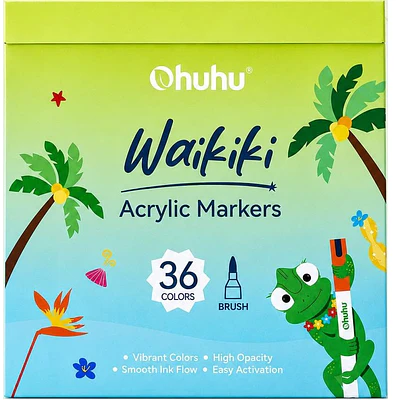 Ohuhu – Set 36 Marcadores Acrílicos Waikiki Punta Pincel