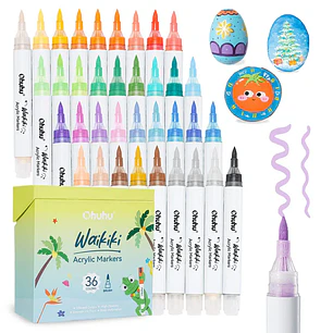 Ohuhu – Set 36 Marcadores Acrílicos Waikiki Punta Pincel