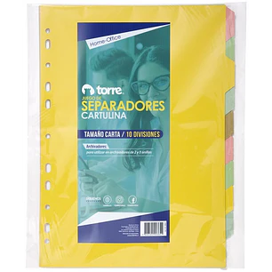 Torre - Separador Carta Cartulina 10 Pos
