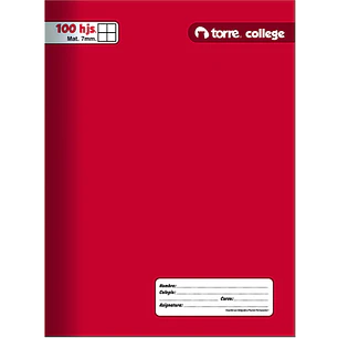 Torre - Cuaderno college - Caligrafia Horizontal - 100 hjs