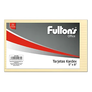 Fultons - Tarjetas Kardex 5x8 25 UN