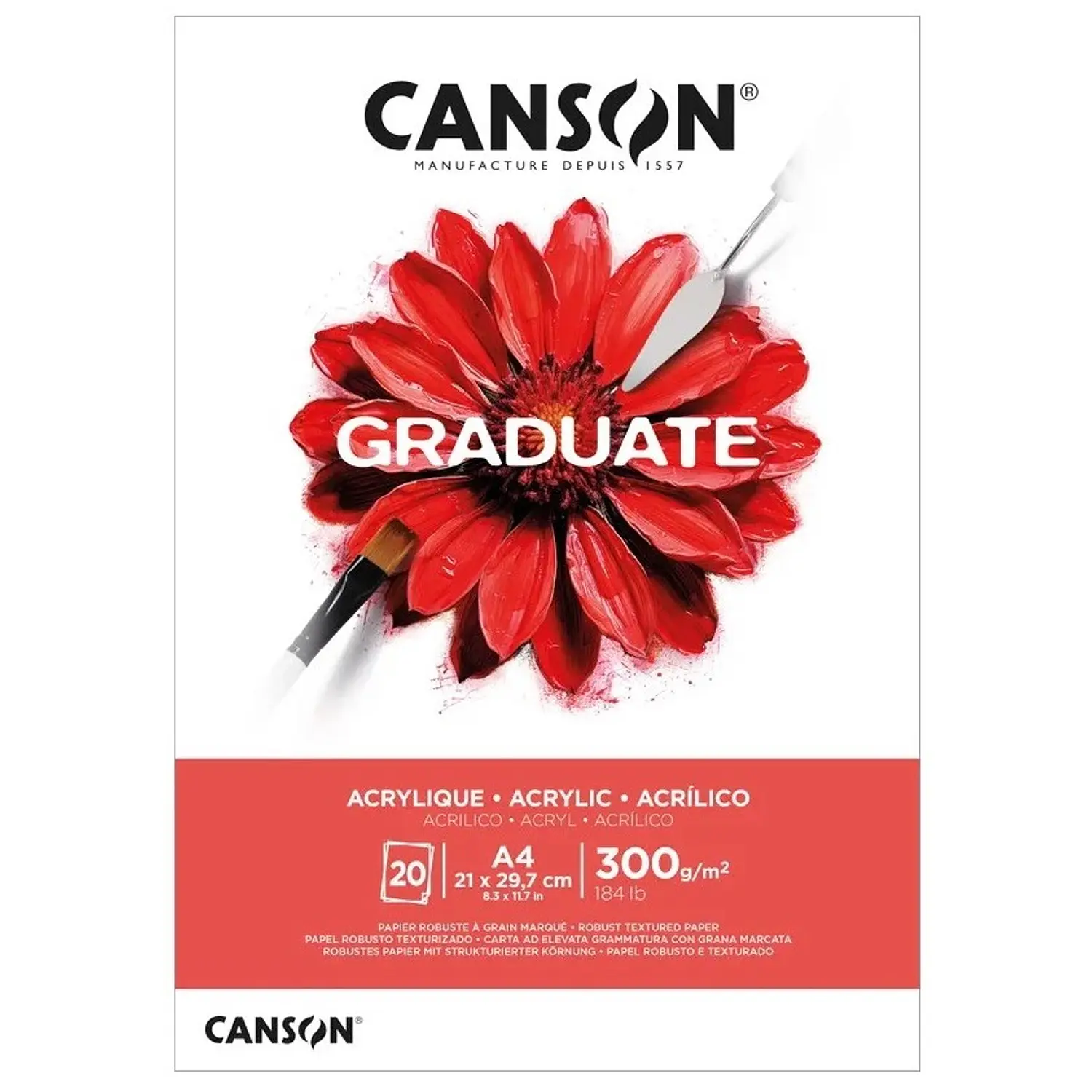 Canson – Block Graduate Acrílico A4 300 g 20 Hojas – 1