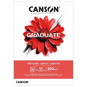 Canson – Block Graduate Acrílico A4 300 g 20 Hojas