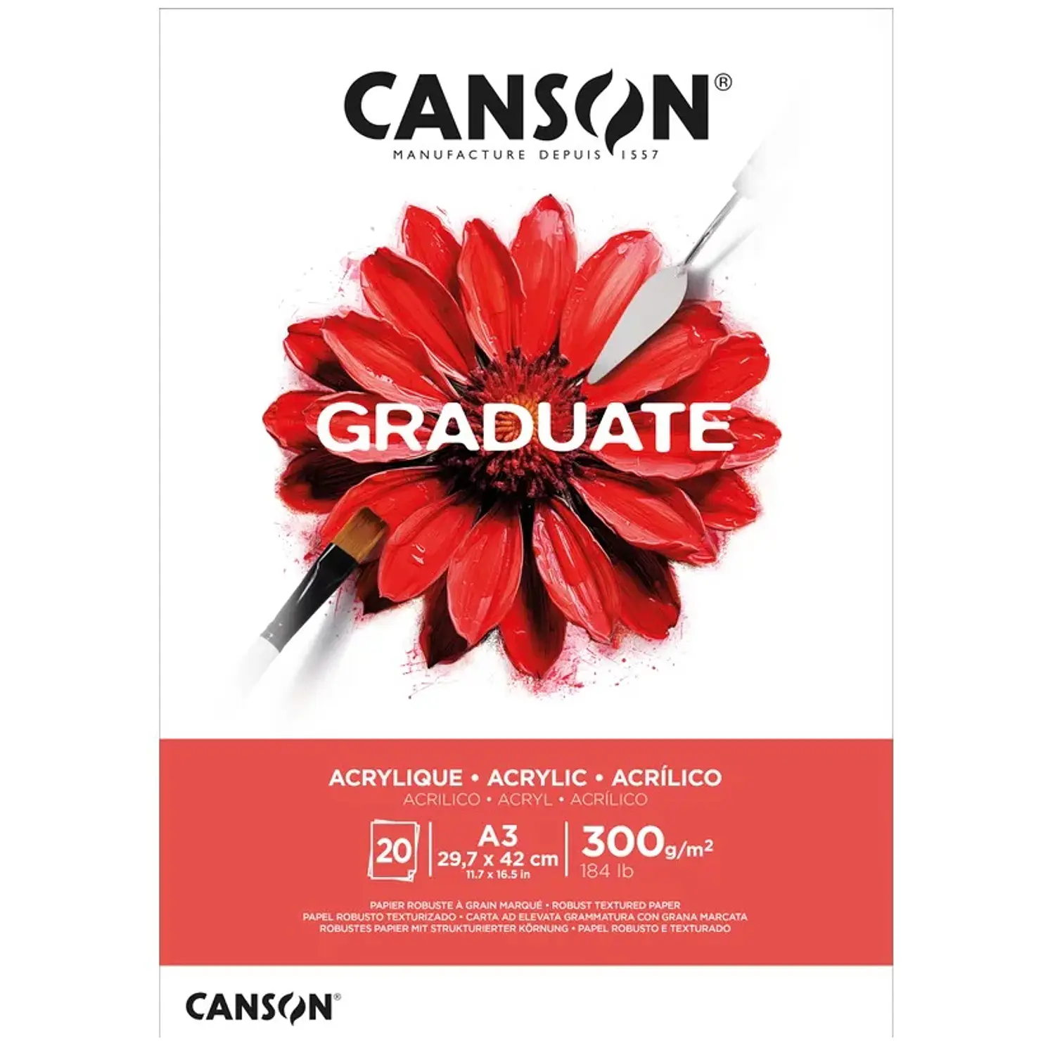 Canson – Block Graduate Acrílico A3 300 g 20 Hojas – 1