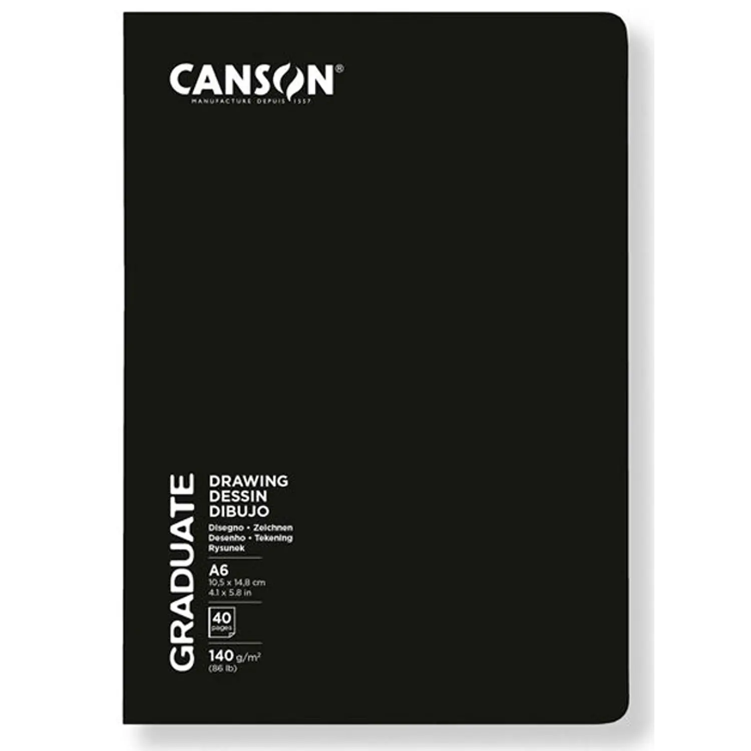 Canson – Libreta para Dibujo Graduate con Corchetes 140 g 20 Hojas – 1
