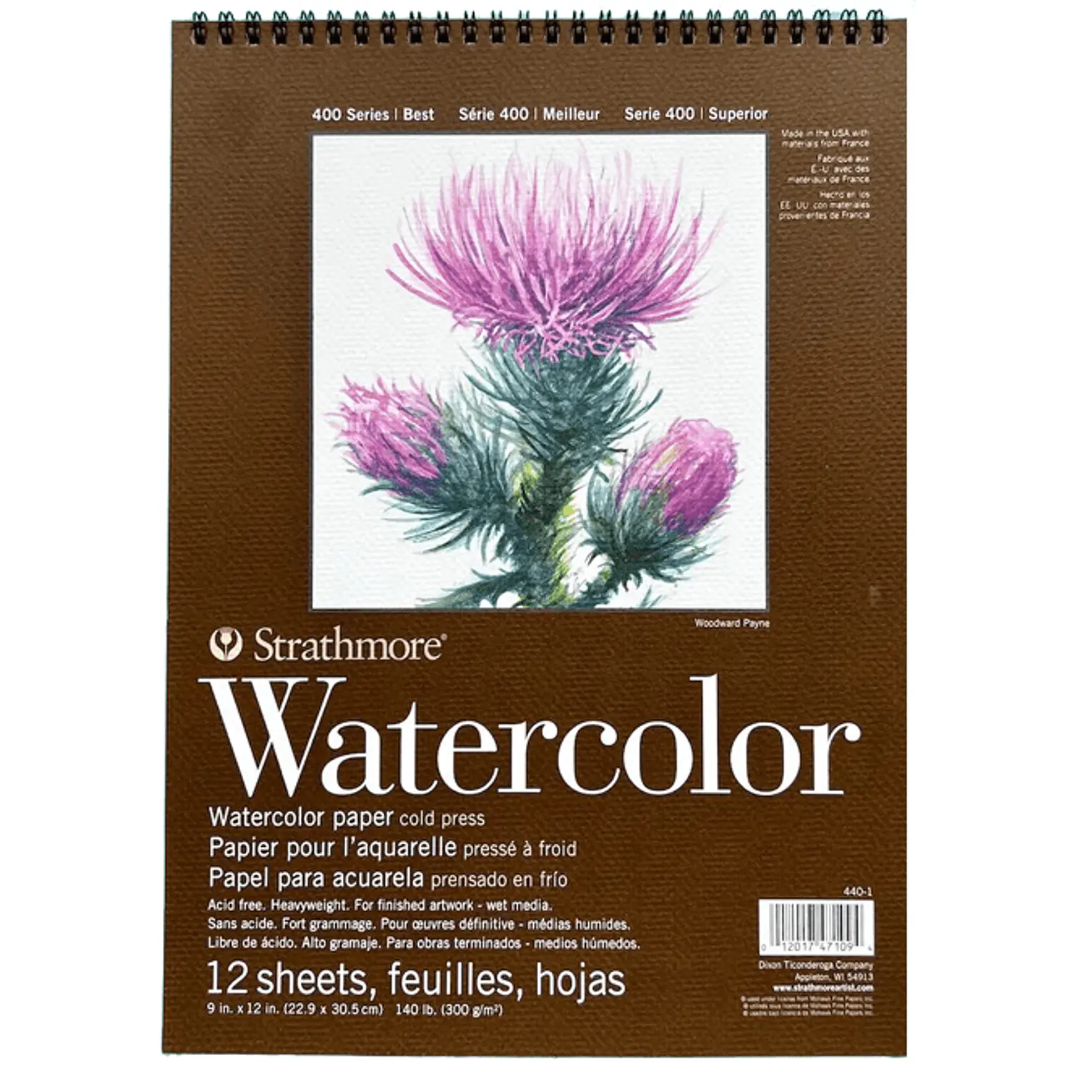 Strathmore – Croquera Acuarela Serie 400 -22,9 × 30,5 cm - 12 Hojas 300 g – 1