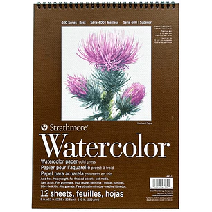 Strathmore – Croquera Acuarela Serie 400 -22,9 × 30,5 cm - 12 Hojas 300 g