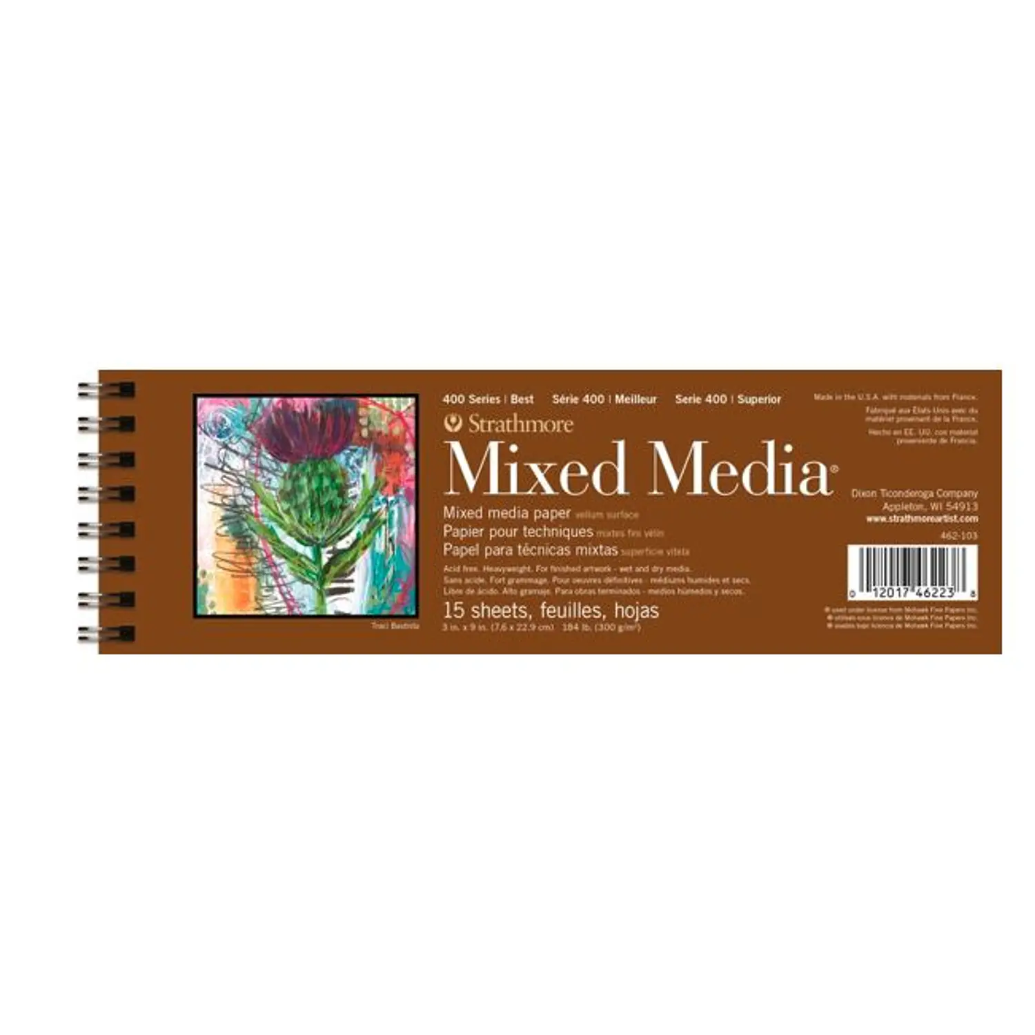 Strathmore – Croquera Mixed Media Serie 400 - 7,62 × 22,9 cm 15 Hojas 280 g – 1