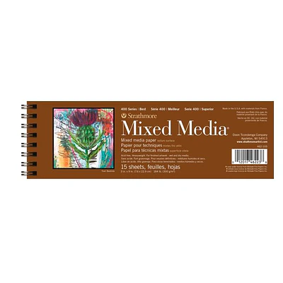 Strathmore – Croquera Mixed Media Serie 400 - 7,62 × 22,9 cm 15 Hojas 280 g
