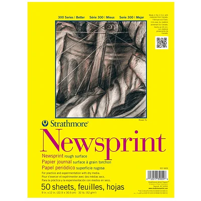 Strathmore – Block Newsprint Serie 300 - 22,9 × 30,5 cm 50 Hojas 52 g