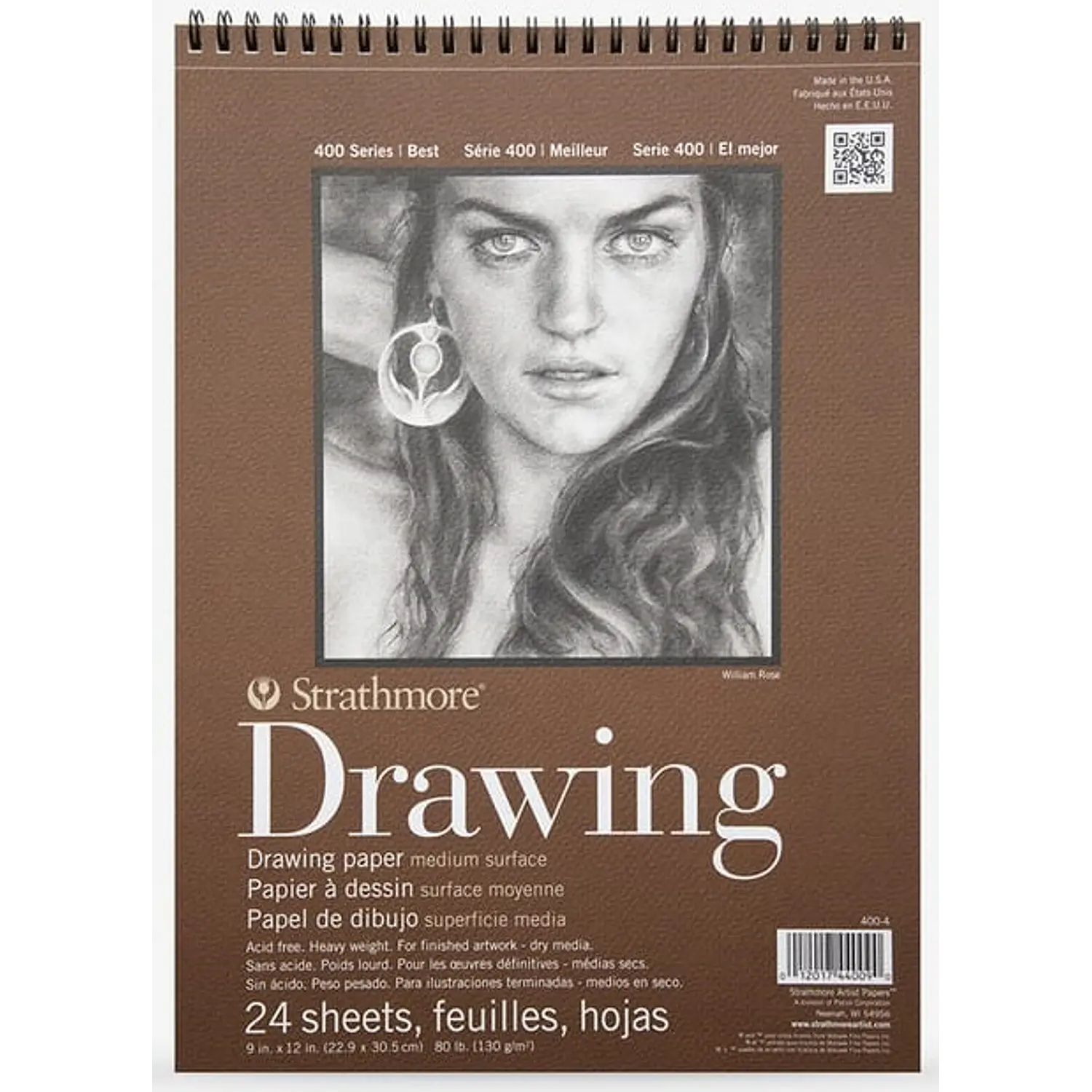 Strathmore – Croquera de Dibujo Serie 400 - 22,9 × 30,5 cm 24 Hojas 130 g – 1