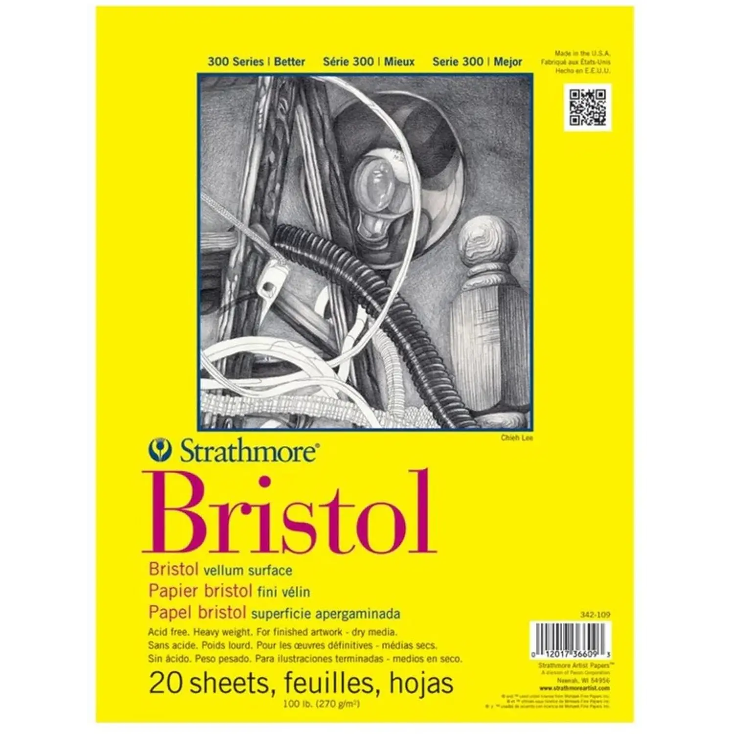 Strathmore – Block Bristol Serie 300 - 22,9 × 30,5 cm 20 Hojas 270 g – 1