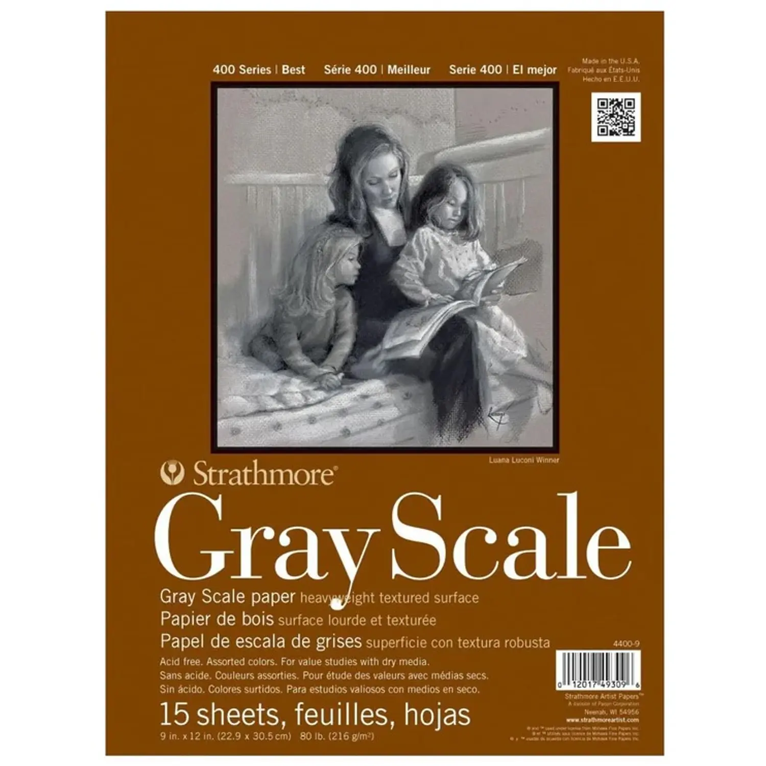 Strathmore – Block Greyscale Serie 400 22,9 × 30,5 cm 15 Hojas 216 g – 1