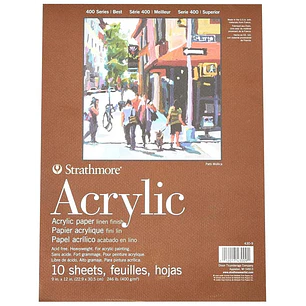 Strathmore – Block Acrílico Serie 400 22,9 × 30,5 cm 10 Hojas 400 g