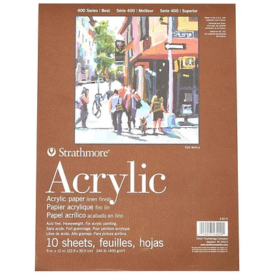 Strathmore – Block Acrílico Serie 400 22,9 × 30,5 cm 10 Hojas 400 g