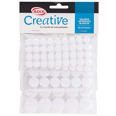 Adix – Velcro Adhesivo Blanco – 3 Tamaños – 69 Un