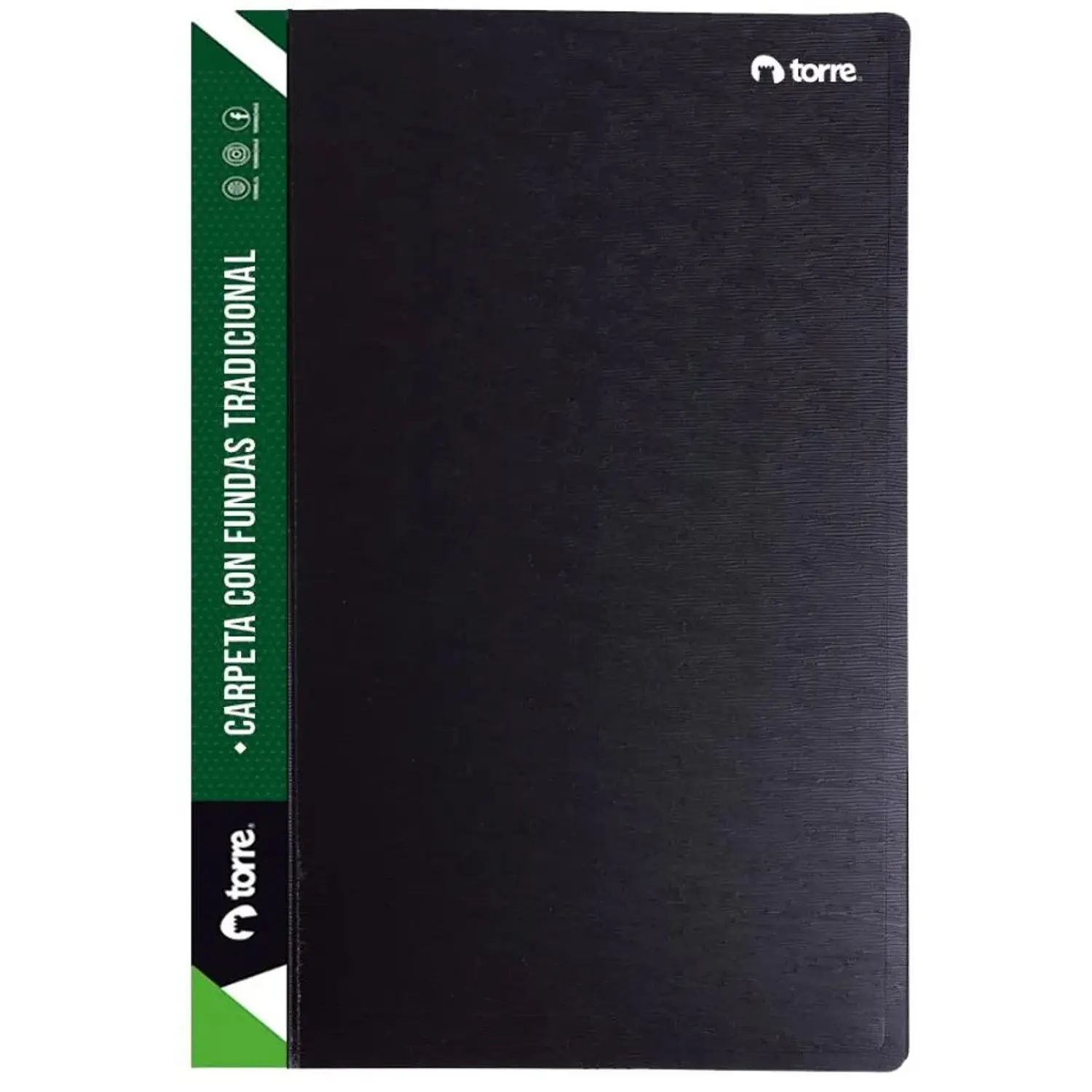 Torre - Carpeta con Fundas Oficio Negra - 20 Fundas – 1