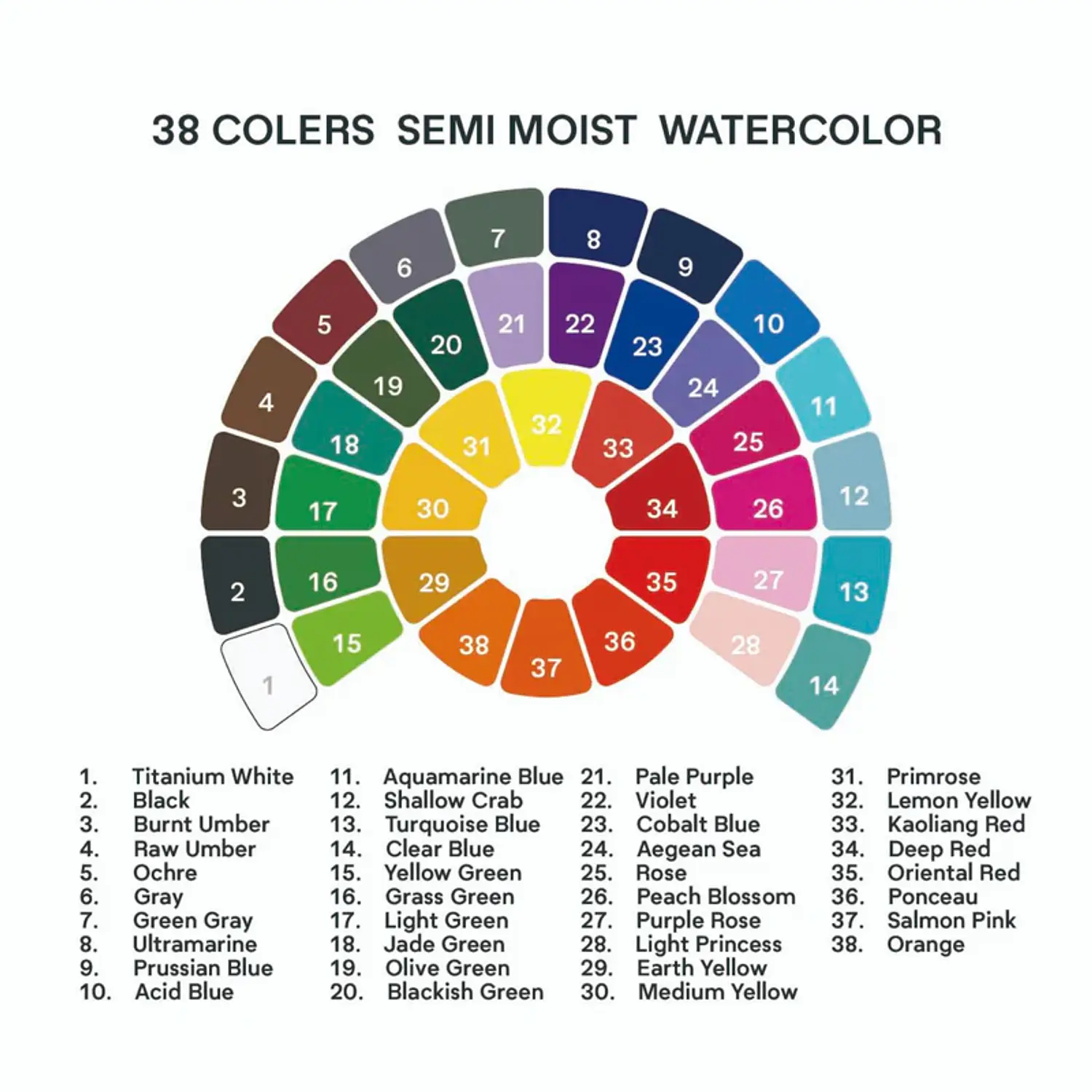 Himi - Acuarelas en Pastilla - 38 Colores + Pincel – 3