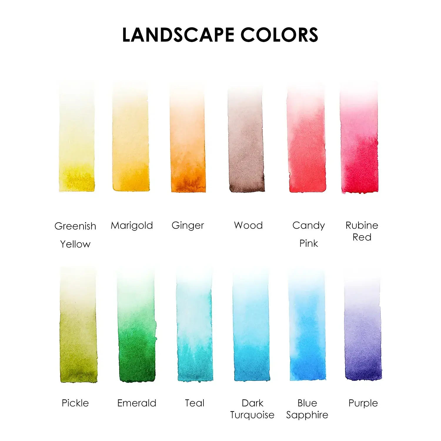 Grabie - Acuarelas en Pastilla - 12 Colores - Colores Paisajes – 3