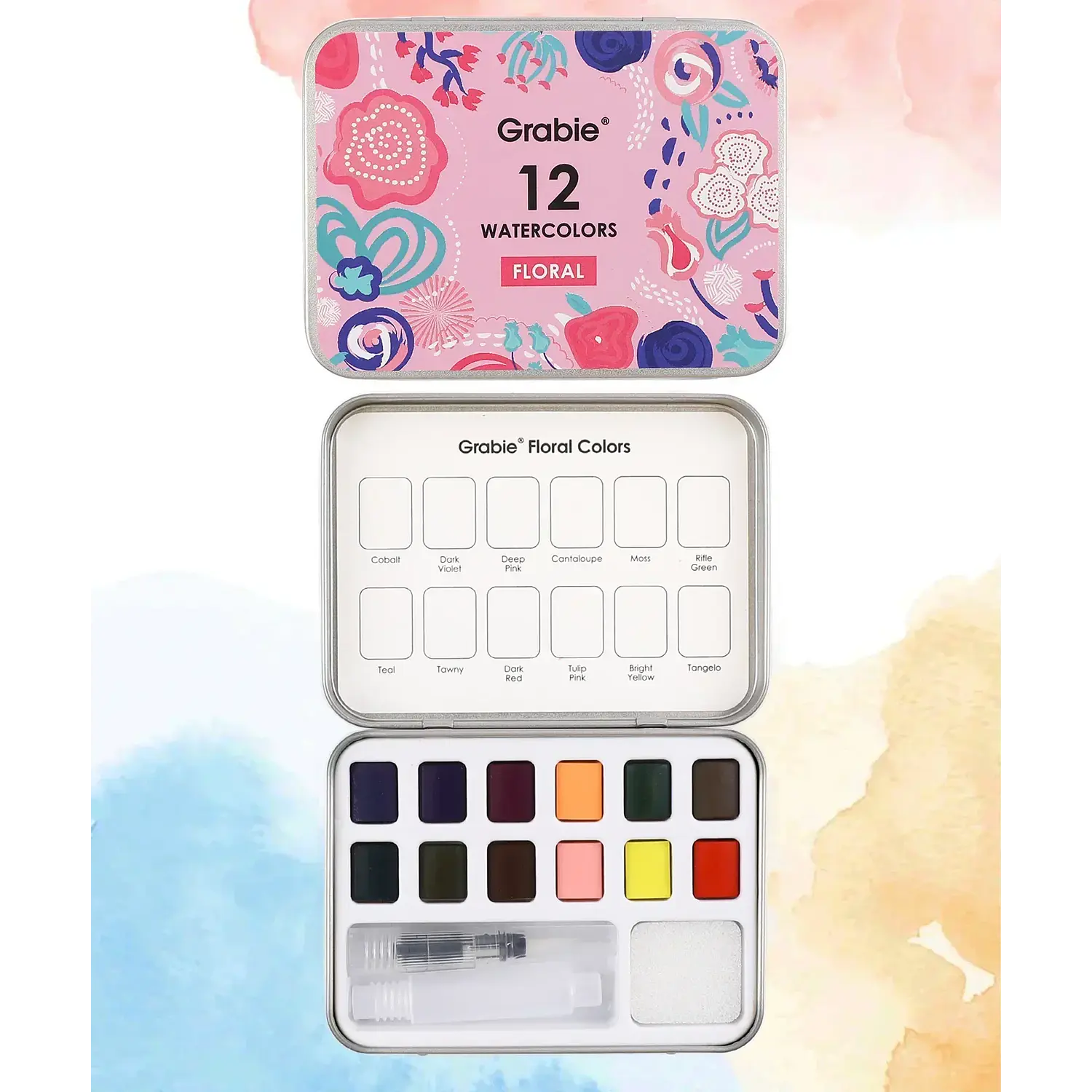 Grabie - Acuarelas en Pastilla - 12 Colores - Colores Florales – 1