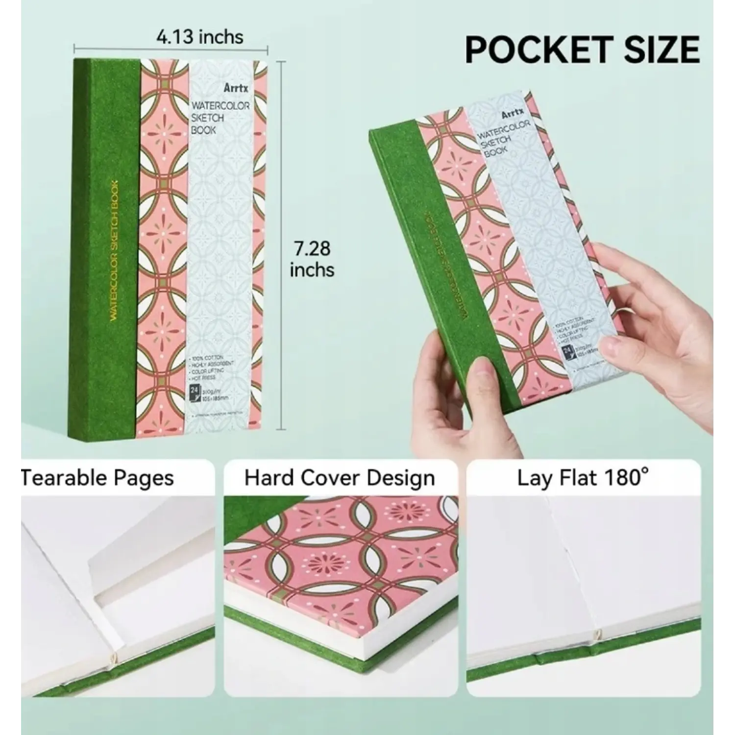 Arrtx - Sketchbook Acuarela - 10,5 x18 cm - 20 Hjs – 2