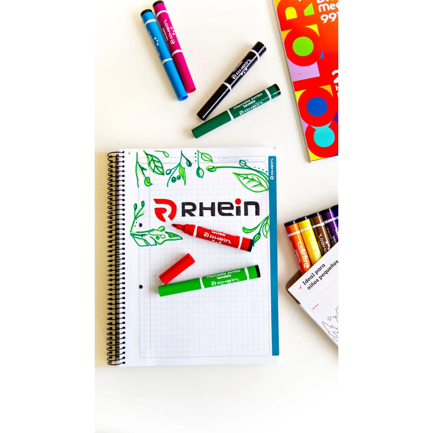 Rhein – Marcadores Escolar Jumbo 12 Colores – 2