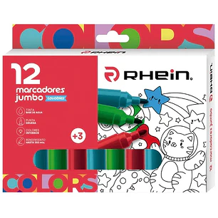 Rhein – Marcadores Escolar Jumbo 12 Colores