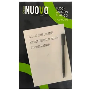Nuovo – Block Garzón Hoja Blanca - 13,3 × 8,3 cm – 100 Hojas