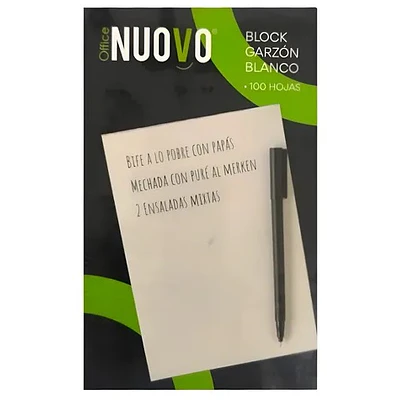 Nuovo – Block Garzón Hoja Blanca - 13,3 × 8,3 cm – 100 Hojas