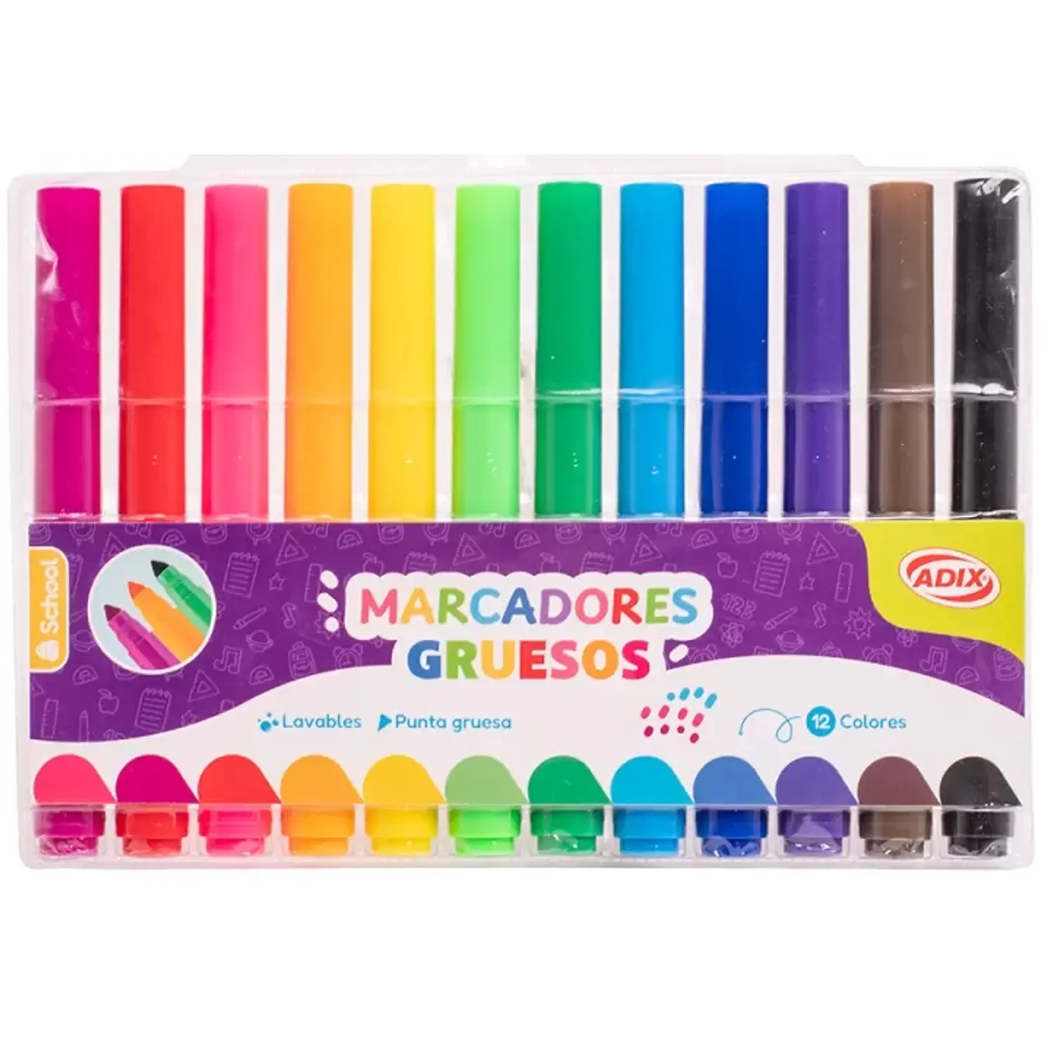 Adix - Marcadores Jumbo - 12 Colores – 1