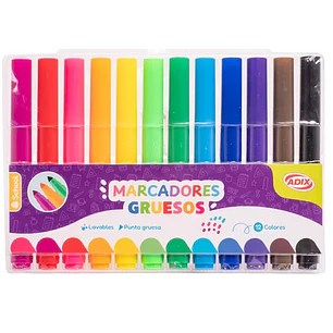 Adix - Marcadores Jumbo - 12 Colores
