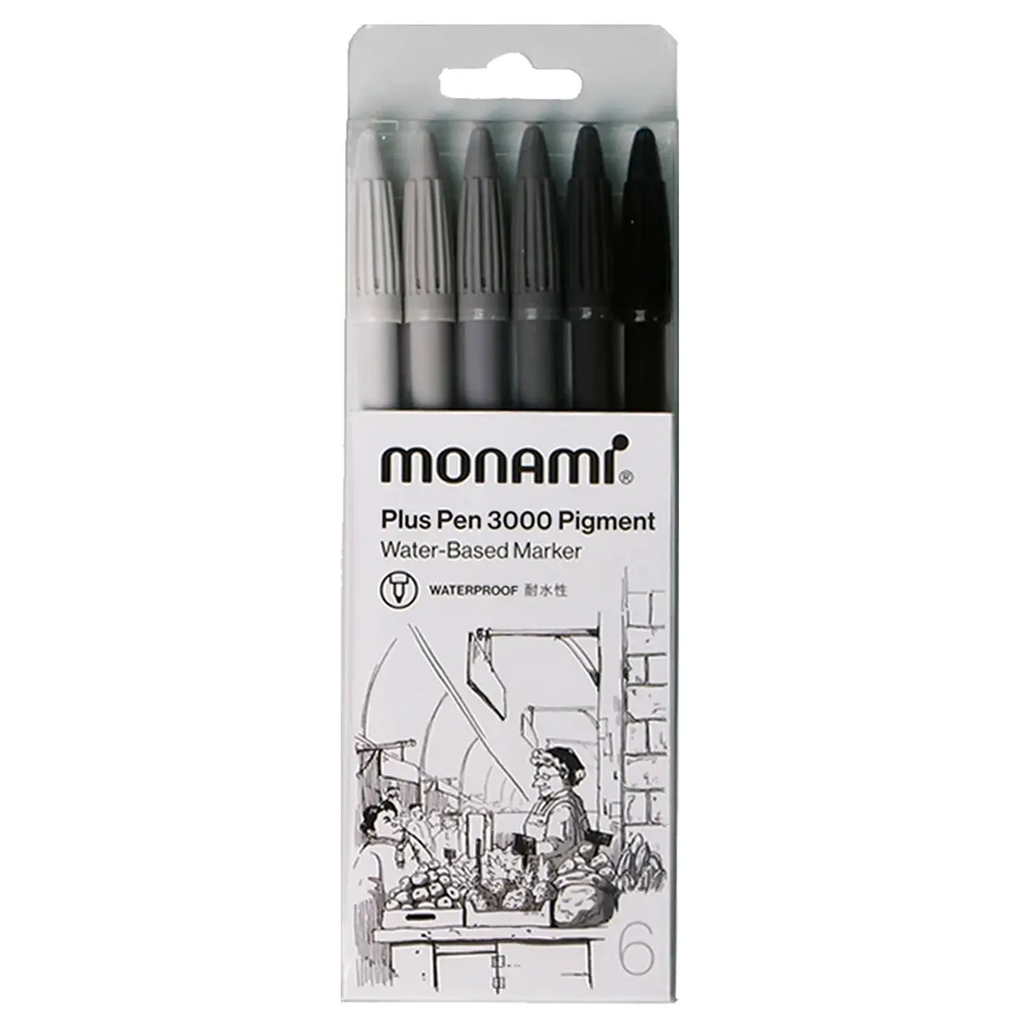 Monami - Tiralineas Plus Pen 3000 - 6 Tonos Grises – 1