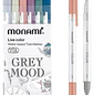 Monami - Lapices Doble Punta - Destacador y Tiralineas - 6 Tonos Grises - Miniatura 1