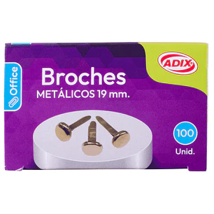 Adix – Broches Metálicos 19 mm (Clip Mariposa)