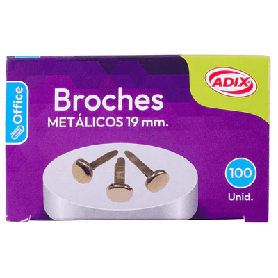 Adix – Broches Metálicos 19 mm (Clip Mariposa)
