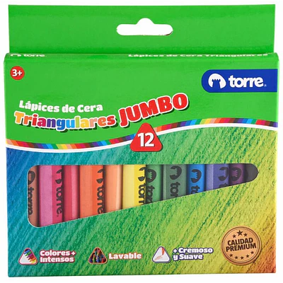 Torre - Crayones De Cera Triangulares - 12 Colores