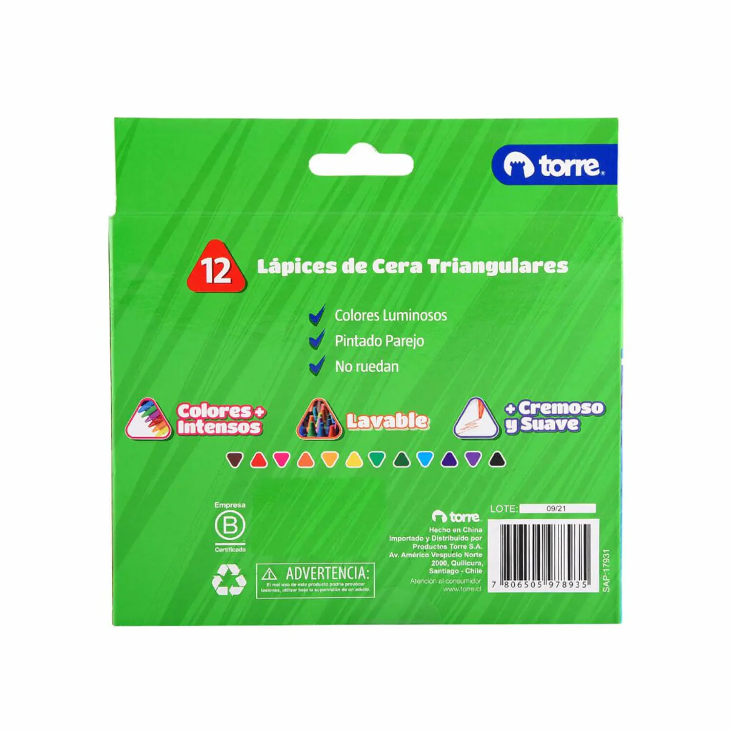 Torre - Crayones De Cera Triangulares - 12 Colores – 2