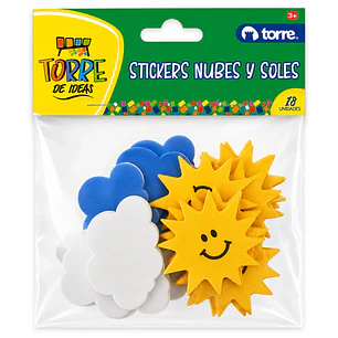 Torre - Stickers Figuras Nubes Y Soles Goma Eva