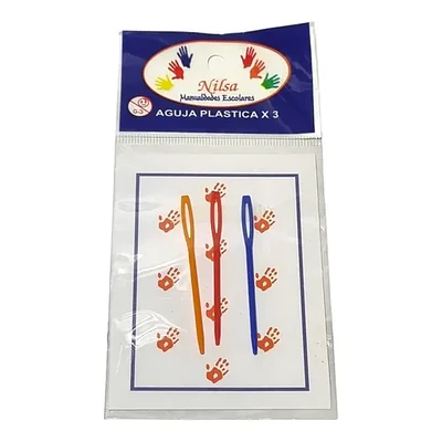 Nilsa – Pack 3 Agujas de Lana Plásticas 7 cm